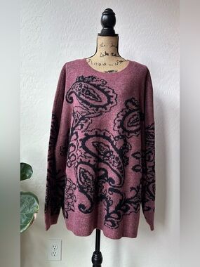 NWT Nurture Burgundy Paisley Sweater Size 3X